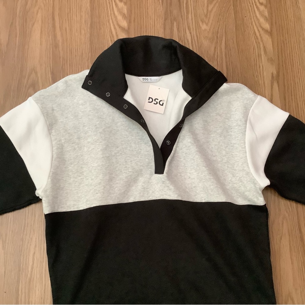 DSG Colorblock Women’s Size M Sweatshirt Snap Mock Neck Cotton Pullover NEW - Picture 9 of 15